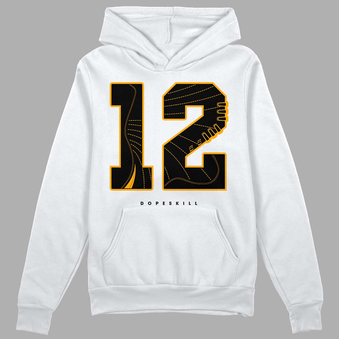 Black Taxi 12s DopeSkill Hoodie Sweatshirt No.12 Graphic - White 