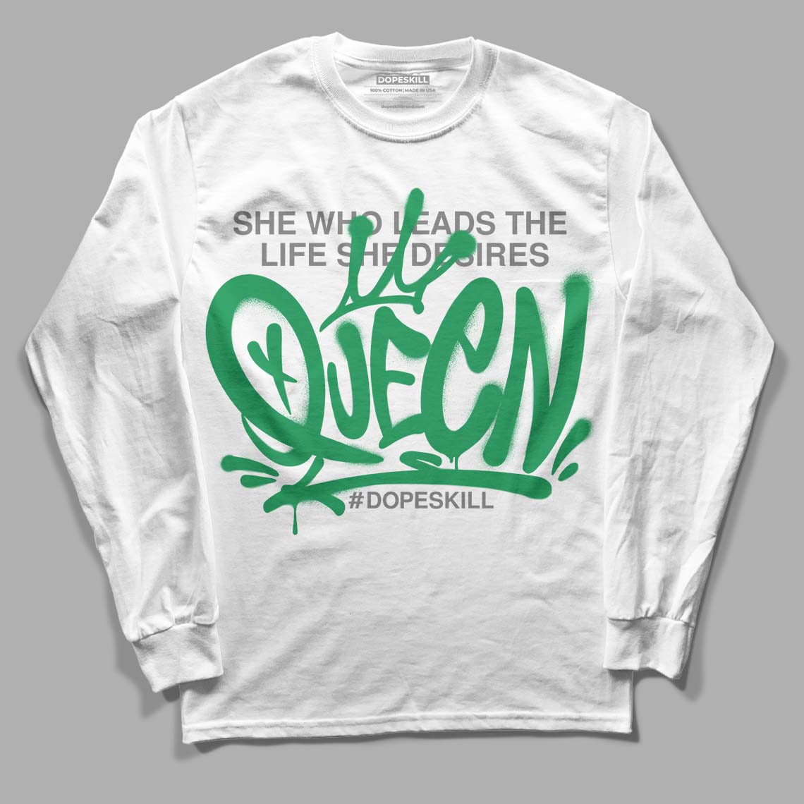 Jordan 2 Retro Lucky Green  DopeSkill Long Sleeve T-Shirt Queen Graphic Streetwear  - White 