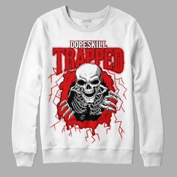 Jordan 12 Retro ‘Gym Red’ DopeSkill Sweatshirt Trapped Halloween Graphic Streetwear - White 