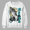 Aqua 5s DopeSkill Sweatshirt Trust God Graphic - White 