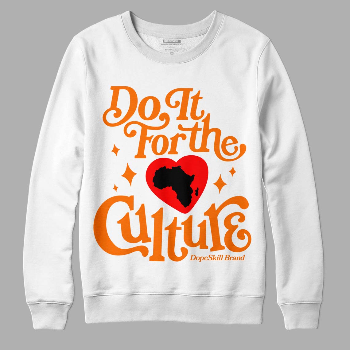 Wmns Dunk Low 'Magma Orange DopeSkill Sweatshirt Do It For The Culture Graphic Streetwear - WHite