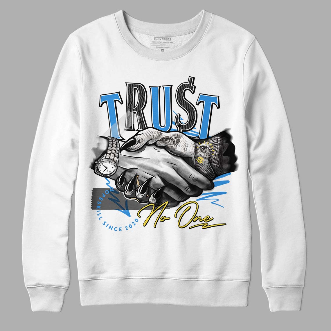 SB Dunk Low Homer DopeSkill Sweatshirt Trust No One Graphic - White