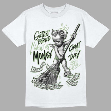 Seafoam 4s DopeSkill T-Shirt Gettin Bored With This Money Graphic - White