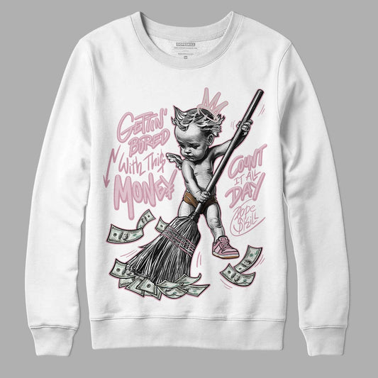 Dunk Low Teddy Bear Pink DopeSkill Sweatshirt Gettin Bored With This Money Graphic - White 