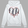 Fire Red 9s DopeSkill Hoodie Sweatshirt Slime Drip Heart Graphic - White 