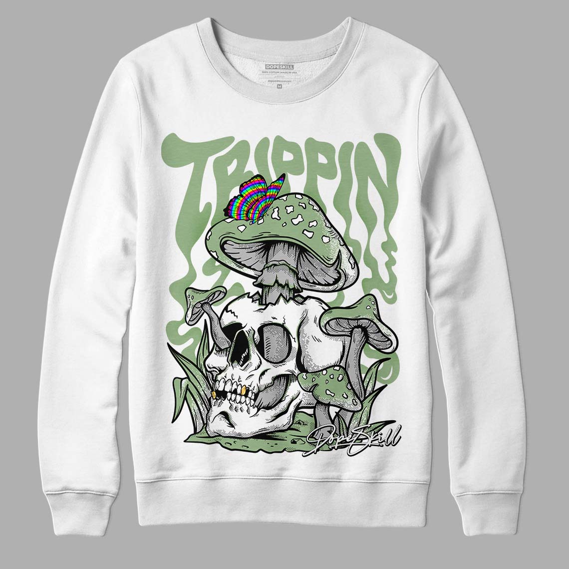 Jordan 4 Retro “Seafoam”  DopeSkill Sweatshirt Trippin Graphic Streetwear  - White 