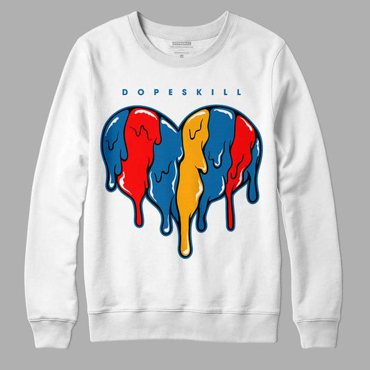 Messy Room 4S DopeSkill Sweatshirt Slime Drip Heart Graphic - White