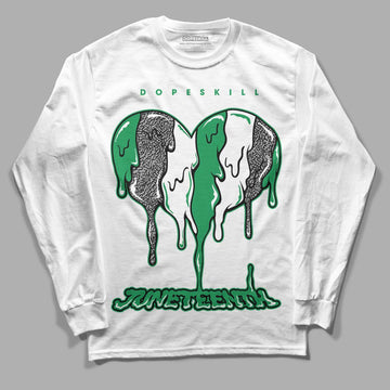  Jordan 3 WMNS “Lucky Green” DopeSkill Long Sleeve T-Shirt Juneteenth Heart Graphic Streetwear - White