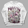 Dunk Low Night Maroon and Medium Soft Pink DopeSkill Long Sleeve T-Shirt Chillin Graphic Streetwear - White 