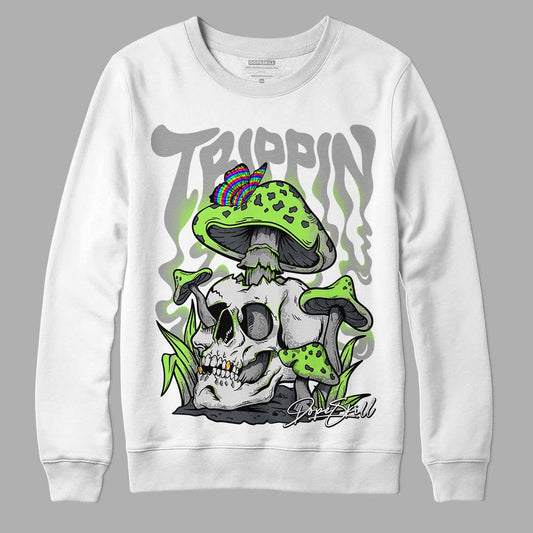 Green Bean 5s DopeSkill Sweatshirt Trippin Graphic - White 