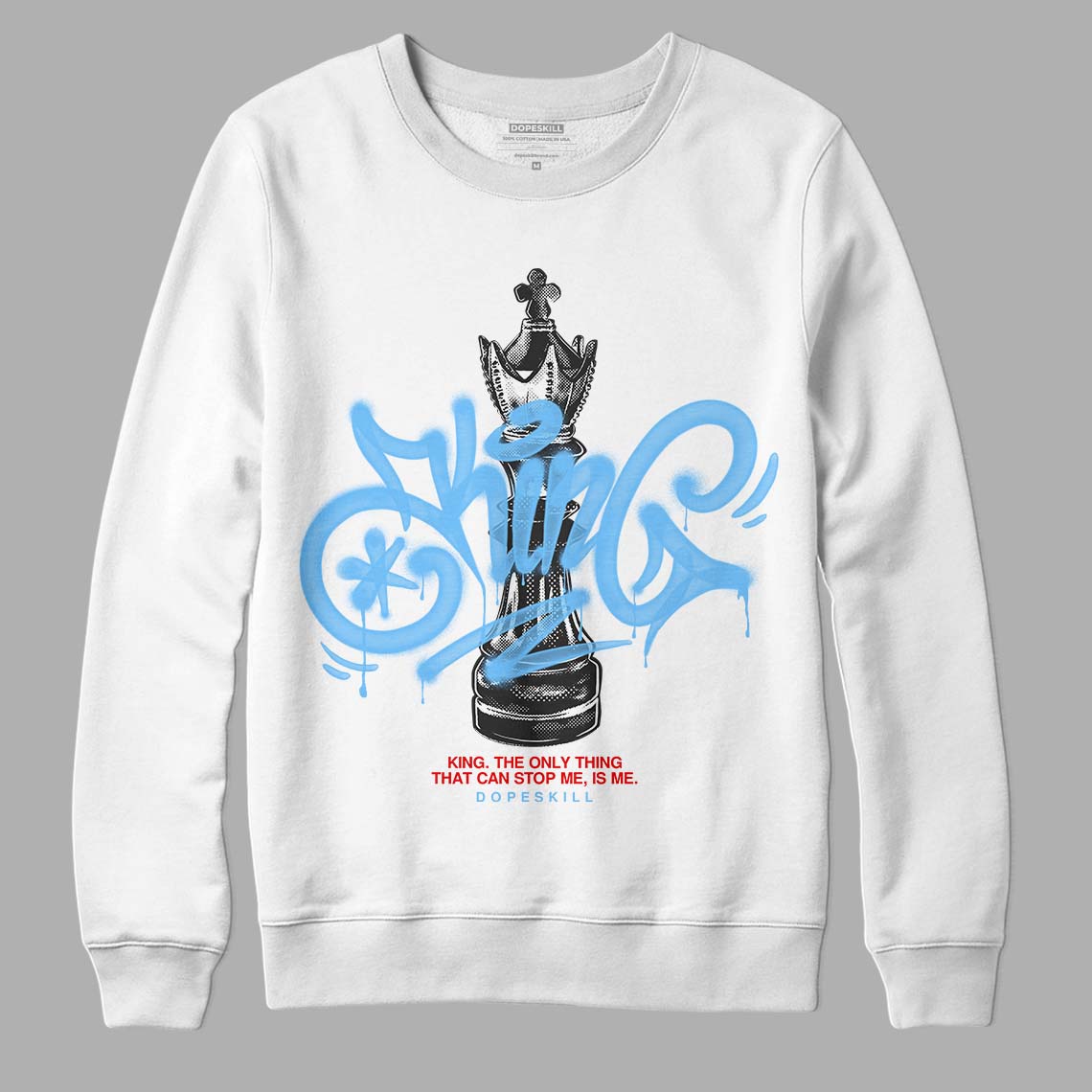 Travis Scott x Jordan 4 Retro 'Cactus Jack' DopeSkill Sweatshirt King Chess Graphic Streetwear - White