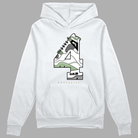 Jordan 4 Retro “Seafoam” DopeSkill Hoodie Sweatshirt No.4 Graphic Streetwear  - White 