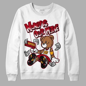 Cardinal 7s DopeSkill Sweatshirt Money Is Our Motive Bear Graphic - White 