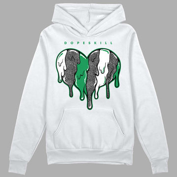 Jordan 3 WMNS “Lucky Green” DopeSkill Hoodie Sweatshirt Slime Drip Heart Graphic Streetwear - White