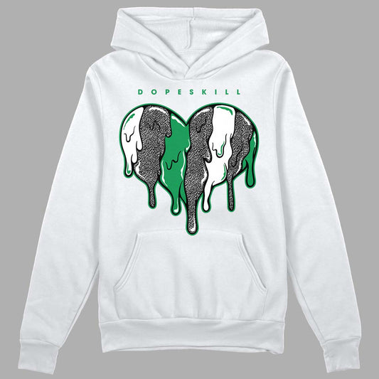 Jordan 3 WMNS “Lucky Green” DopeSkill Hoodie Sweatshirt Slime Drip Heart Graphic Streetwear - White