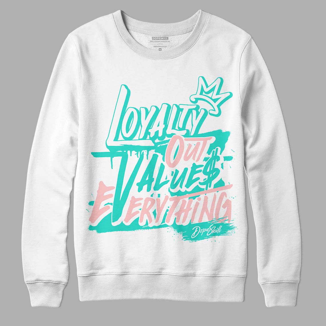 Green Snakeskin Dunk Low DopeSkill Sweatshirt LOVE Graphic - White