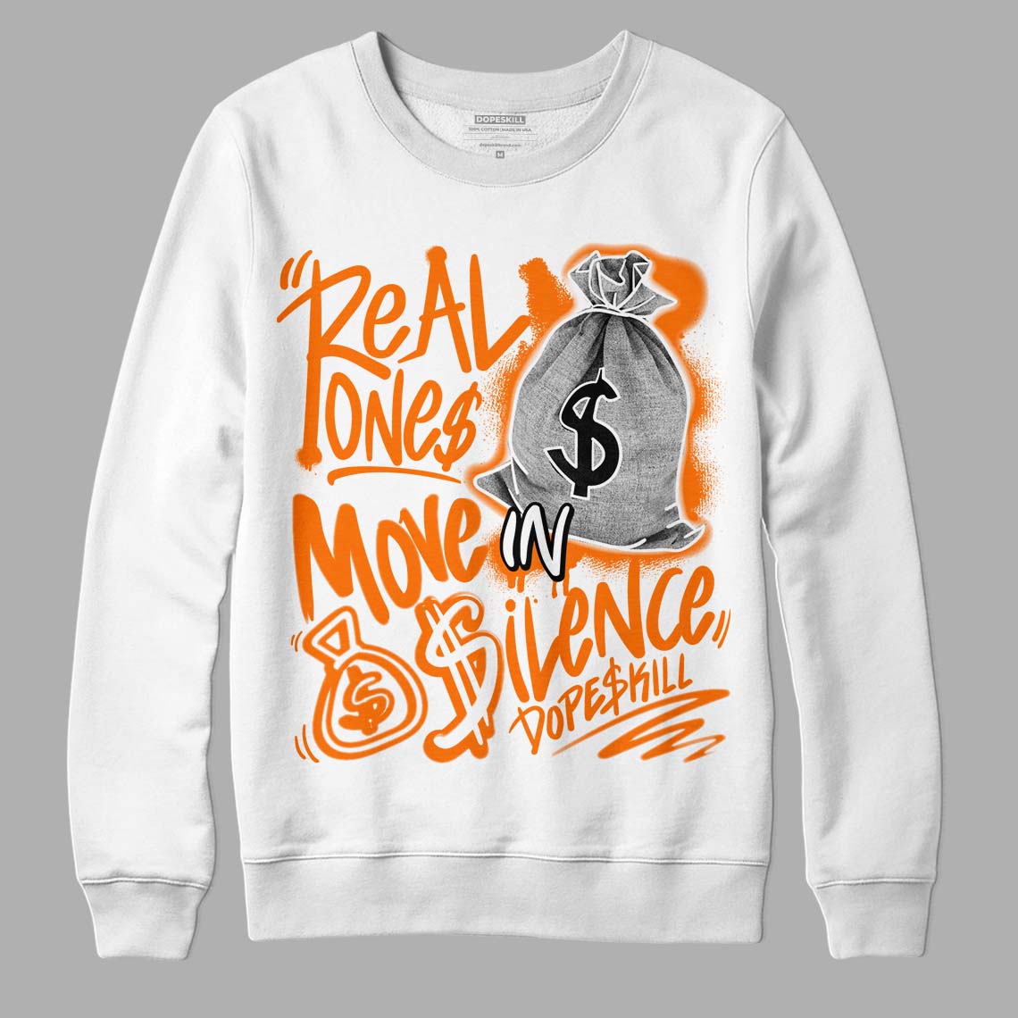 Wmns Dunk Low 'Magma Orange DopeSkill Sweatshirt Real Ones Move In Silence Graphic Streetwear - White