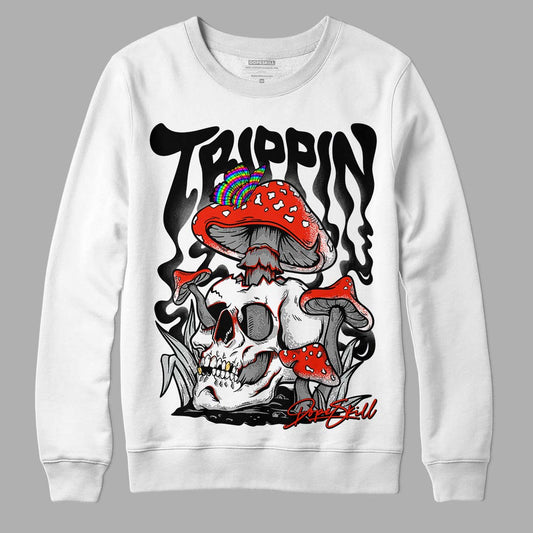 Black Canvas 4s DopeSkill Sweatshirt Trippin Graphic - White 