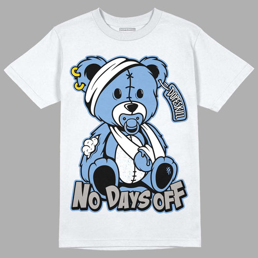 Jordan 5 Retro University Blue DopeSkill T-Shirt Hurt Bear Graphic Streetwear - White
