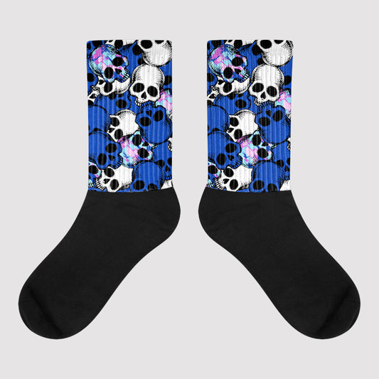 Drawn Skulls Sublimated Socks Match Hyper Royal 12s