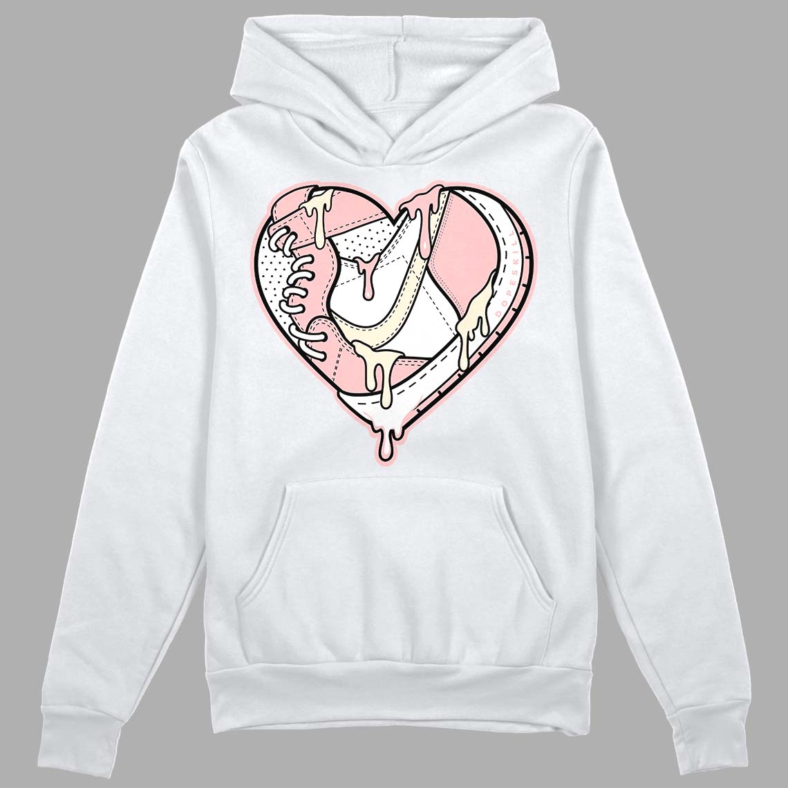 Jordan 1 High OG WMNS Washed Pink DopeSkill Hoodie Sweatshirt Heart Jordan 1 Graphic Streetwear - White