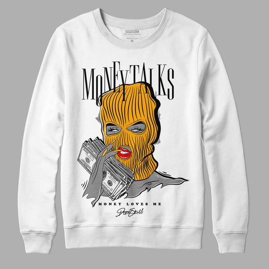 Black Taxi 12s DopeSkill Sweatshirt Money Talks Graphic - White 