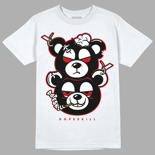 Playoffs 13s DopeSkill T-Shirt New Double Bear Graphic - White