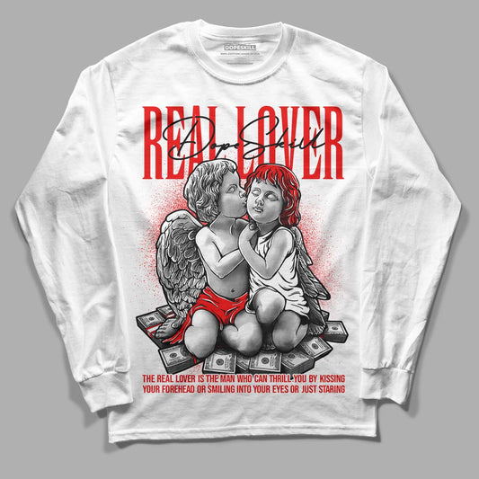 Cherry 11s DopeSkill Long Sleeve T-Shirt Real Lover Graphic - White