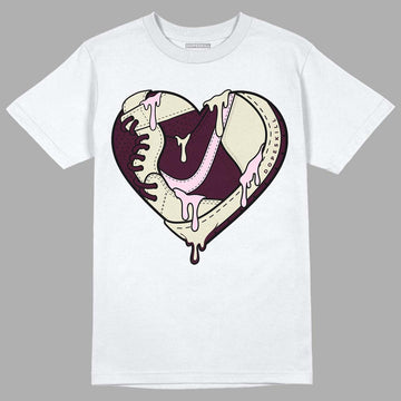 Dunk Low Night Maroon and Medium Soft Pink DopeSkill T-Shirt Heart Jordan Graphic Streetwear  - White