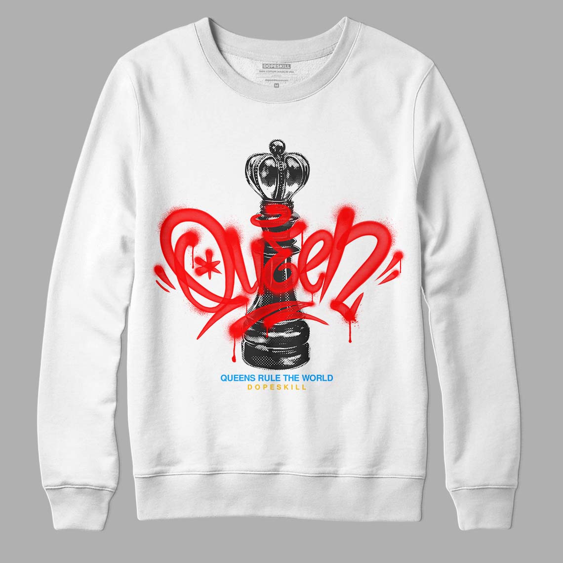 Nike Dunk Low x LeBron James 'Fruity Pebbles' DopeSkill Sweatshirt Queen Chess Graphic Streetwear - White