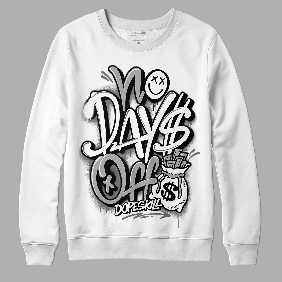 Stealth 12s DopeSkill Sweatshirt No Days Off Graphic - White