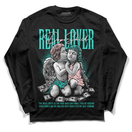 Green Snakeskin Dunk Low DopeSkill Long Sleeve T-Shirt Real Lover Graphic - Black