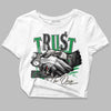 Jordan 2 Retro Lucky Green DopeSkill Women's Crop Top Trust No One Graphic Streetwear   - White 