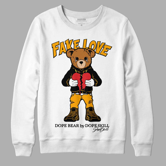 Black Taxi 12s DopeSkill Sweatshirt Fake Love Graphic - White 