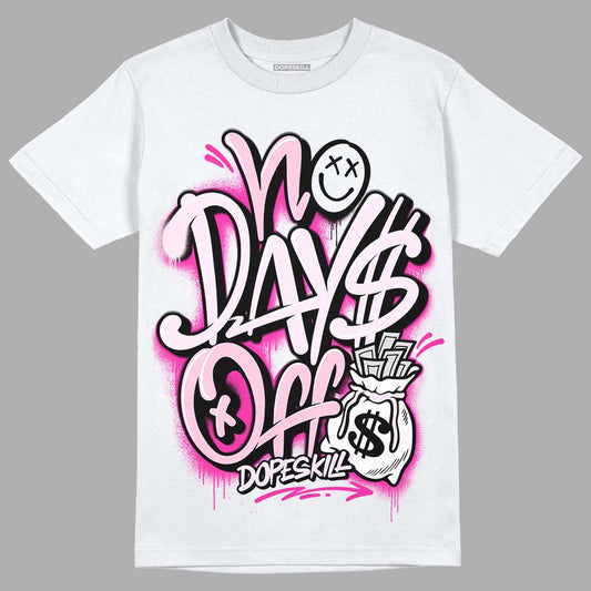 Triple Pink Dunk Low DopeSkill T-Shirt No Days Off Graphic - White 