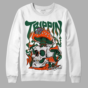 Dunk Low Team Dark Green Orange DopeSkill Sweatshirt Trippin Graphic - White