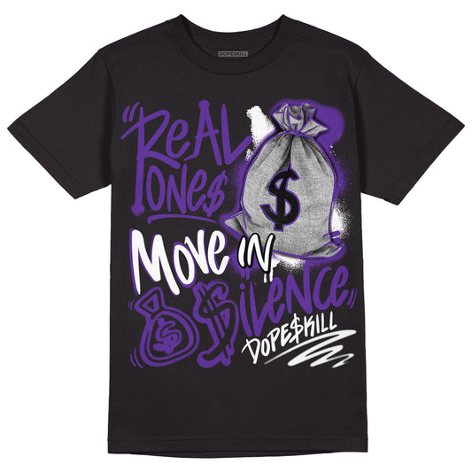 PURPLE Collection DopeSkill T-Shirt Real Ones Move In Silence Graphic - Black