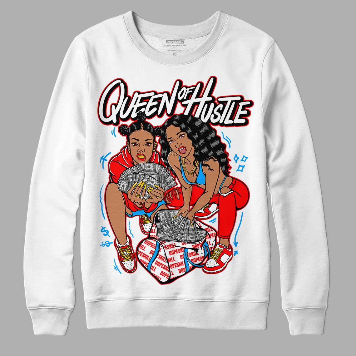 Fruity Pebbles Dunks DopeSkill Sweatshirt Queen Of Hustle Graphic - White