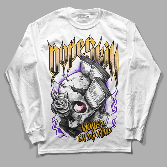 Afrobeats 7s SE DopeSkill Long Sleeve T-Shirt Money On My Mind Graphic - White