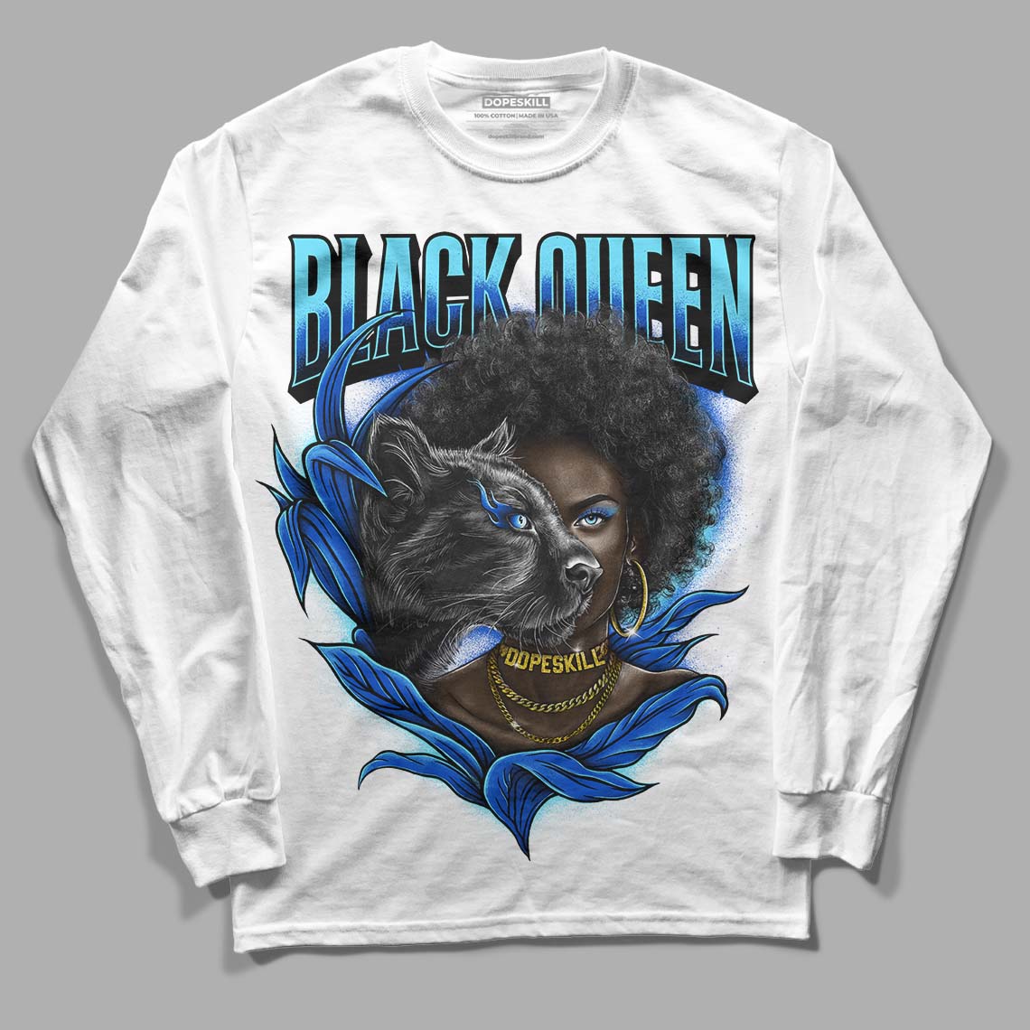 SB Dunk Argon DopeSkill Long Sleeve T-Shirt New Black Queen Graphic - White 