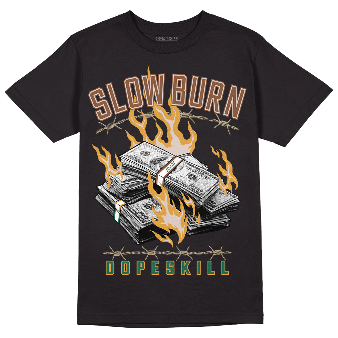 Safari Dunk Low DopeSkill T-Shirt Slow Burn Graphic - Black 