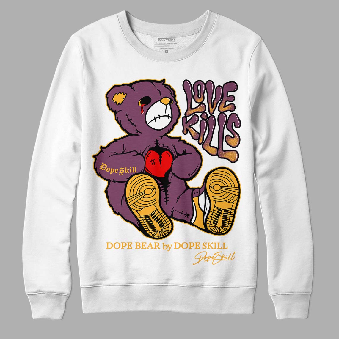 Brotherhood 1s High OG DopeSkill Sweatshirt Love Kills Graphic - White 