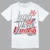 Fire Red 9s DopeSkill T-Shirt LOVE Graphic - White 