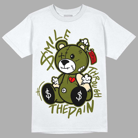 Travis Scott x Jordan 1 Low OG “Olive” DopeSkill T-Shirt BEAN Graphic Streetwear - White