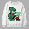 Jordan 1 Low Lucky Green DopeSkill Sweatshirt Broken Heart Graphic Streetwear - White