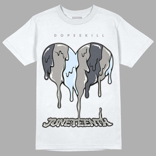 Jordan 6 Retro Cool Grey DopeSkill T-Shirt Juneteenth Heart Graphic  Streetwear - White