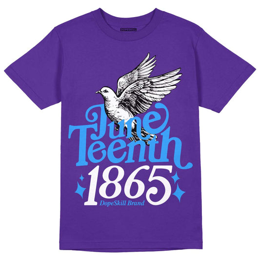 Jordan 13 Court Purple DopeSkill Purple T-Shirt Juneteenth 1865 Graphic Streetwear