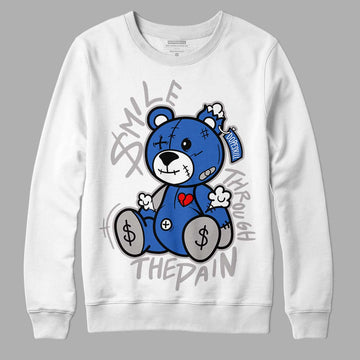 True Blue 1s DopeSkill Sweatshirt BEAN Graphic - White