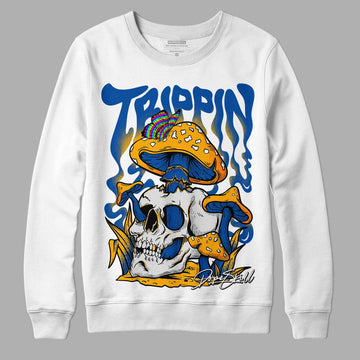 Dunk Blue Jay and University Gold DopeSkill Sweatshirt Trippin Graphic Streetwear - White