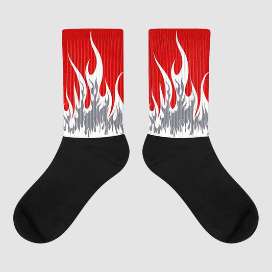 Gym Red 9s Sublimated Socks FIRE Graphic